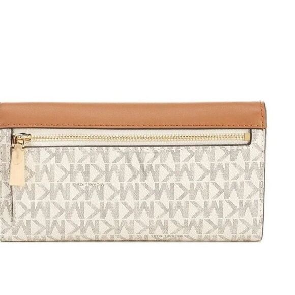 Michael Kors Jet Set Charm Large Logo & Leather Tri-Fold Wallet - Picture 4 of 12